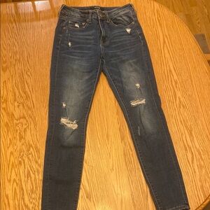 Women's Distressed Blue Jeans